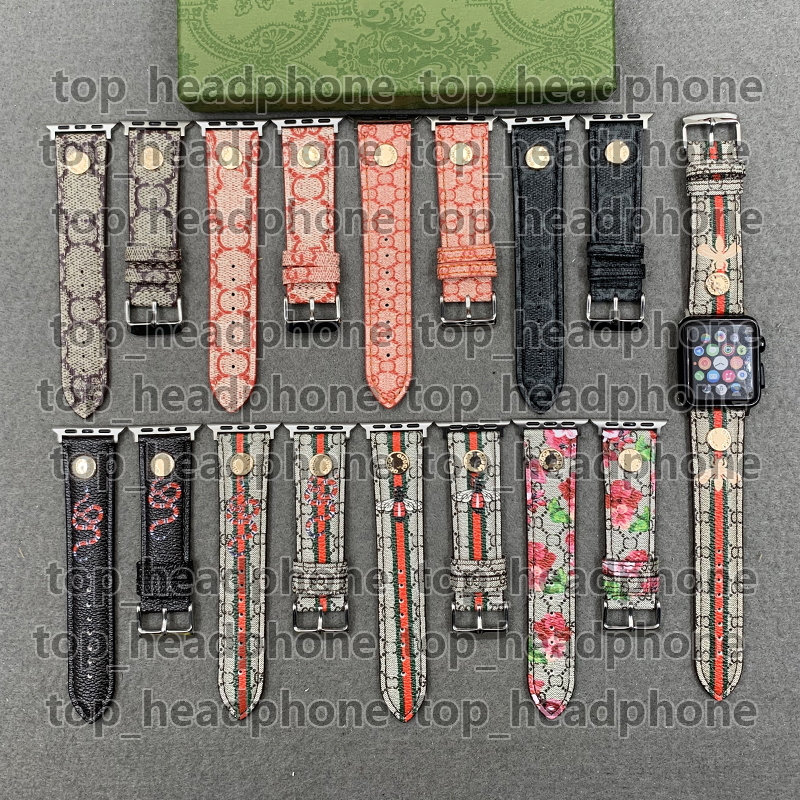Genuine Leather Smart Strap Designer Apple Watch Band For Apple Watch Series 10 ultra 8 9 4 5 6 7 SE Bands s10 49mm 38mm 40mm 41mm 44 MM 45mm 42mm 46MM Fashion Watch Strap