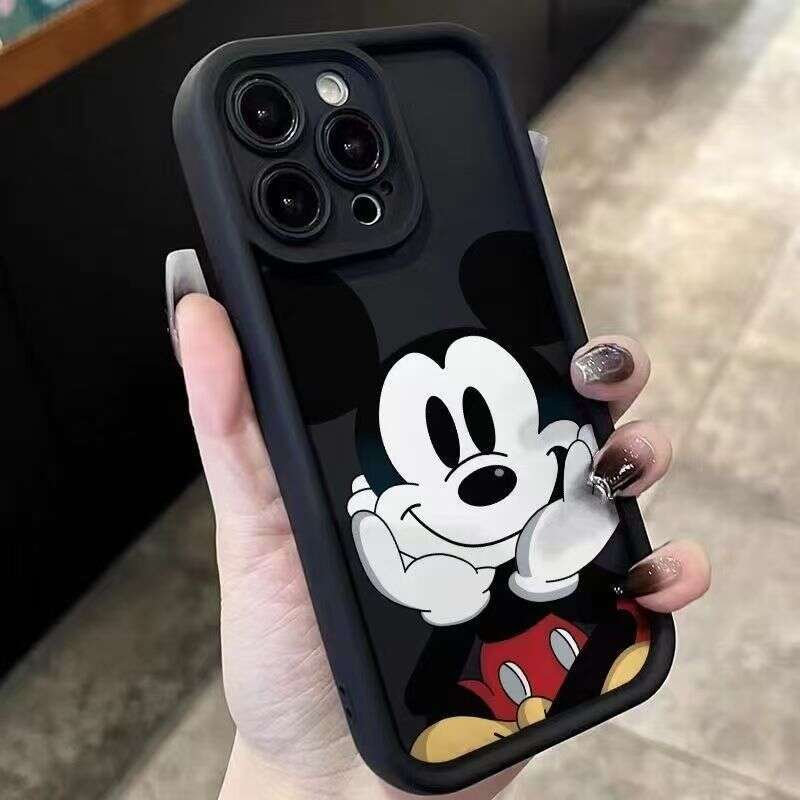 Mickey Holding Face Case for Apple 17 iPhone 16 New 15 Pro Cartoon 14 Cute 13 Full Coverage S260128