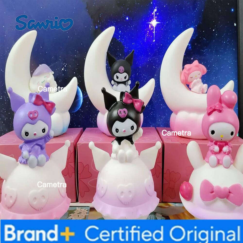 Sanrio Kawaii Cute Cinnamoroll Kuromi Melody Moon Planet lamp Room Model Car Decoration Toy Doll Birthday Gift H260128