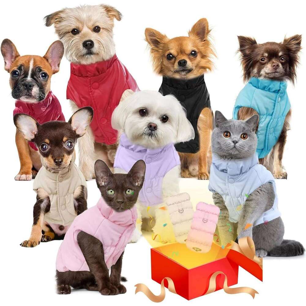 Winter for Small Medium Dogs Lightweight Thick Warm Puppy Puffer Jacket Turtleneck Down Coat Cold Weather Dog Clothes XJ260127