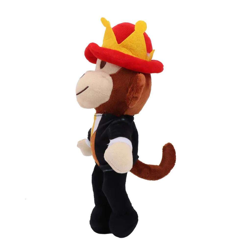 Kawai Steal a Brainrot Cartoon Character Stuffed Toy Black Monkey Wear the Crown Jandel Birthday Christmas Gift for Kids Y260128