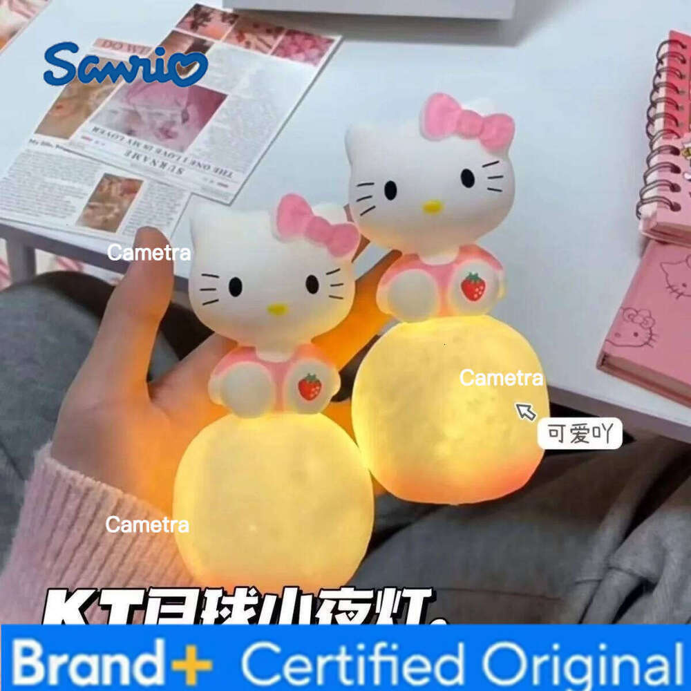 Sanrio Anime Cartoon Kawaii Cinnamoroll Hello Kitty Night Light Luminous Toy Bedside Lamp Ornament Children's Charm Gift H260128