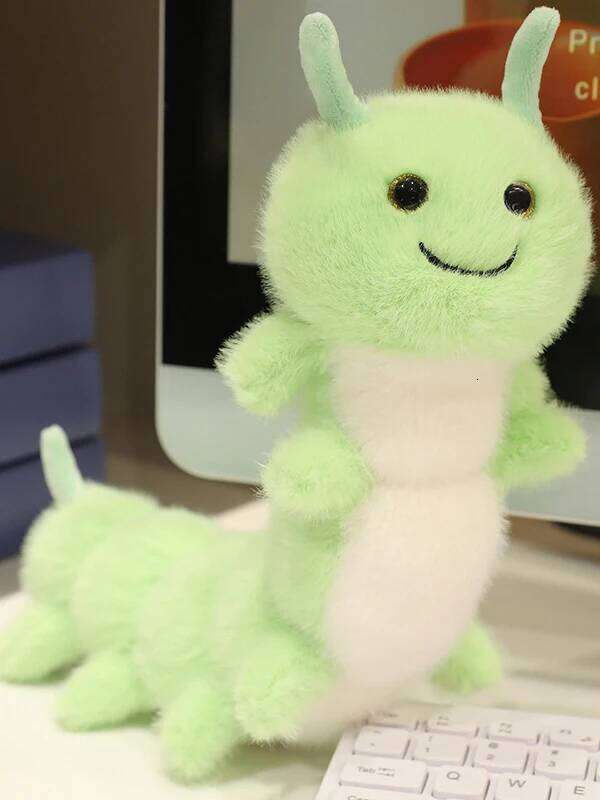 1pcs30cm cute green caterpillar plush toy cartoon big bug funny doll kids pillow birthday gift Y260128