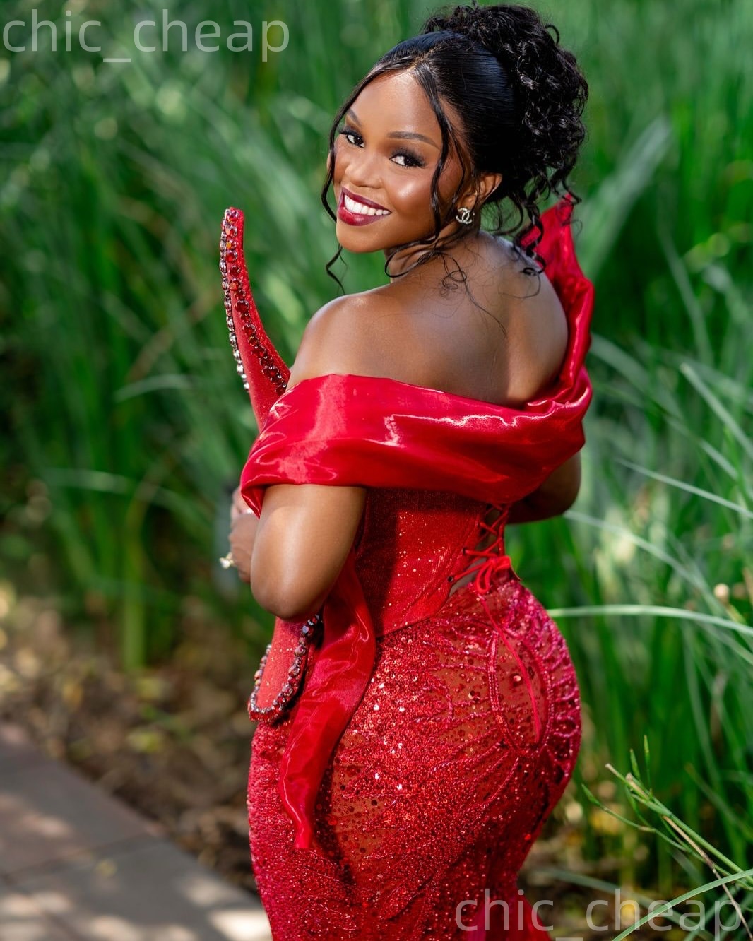 Aso Ebi Red Mermaid Prom Dresses 2026 Beaded Crystals Sequined Stylish Evening Formal Party Second Birthday Engagement Gowns Dress For Special Occasio