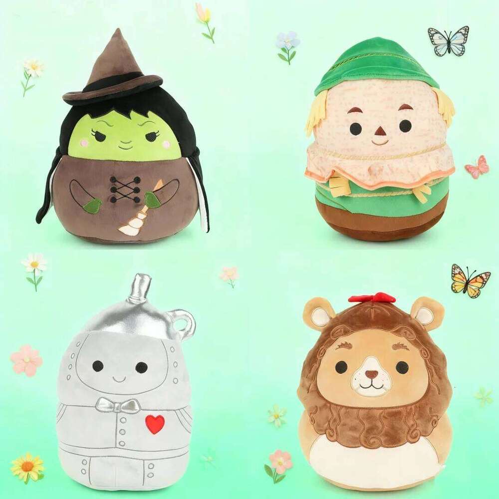 Cute Movie Characters Plush Pillow Lion Scarecrow Round Huggable Stuffed Dolls Super Soft Kawaii Anime Cushion Gift for Fans Y260128