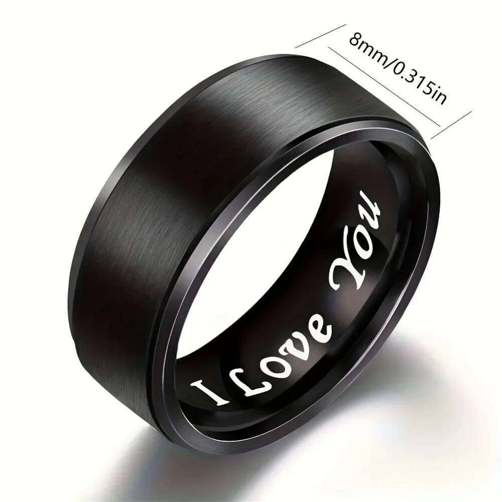 I Love You Stainless steel Ring - Durable, Hypoallergenic Mens Perfect for Valentines Day XJ260127