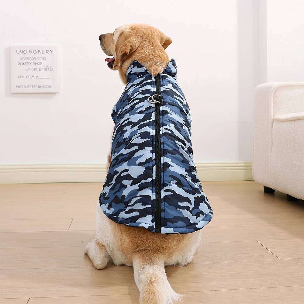 4XL-6XL Large Dog Jacket Clothes Winter Waterproof Coat For Big Dogs Vest Costume Camouflage Print Golden Retriever Pet Overalls XJ260127