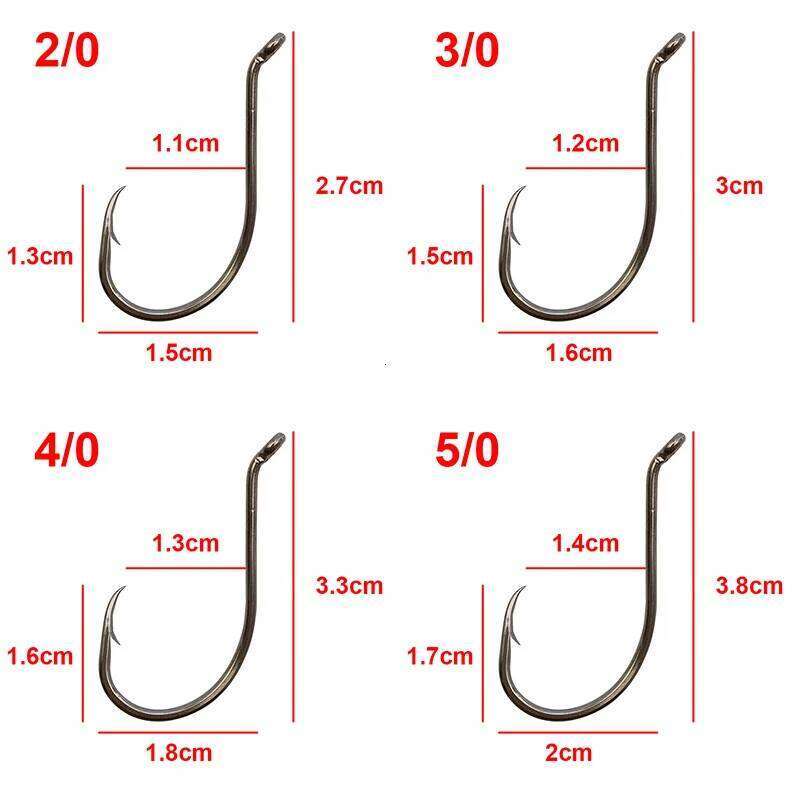 200pcs 8299 High Carbon Steel Fishing Hooks Black Offset Octopus Beak Bait Fishhook Size 1 2 6 8 2/0 3/0 4/0 5/0 6/0 7/0 8/0 9/0 Z260128