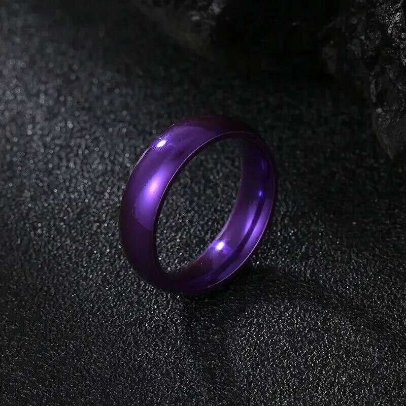 Fashion Purple Titanium For Men Women Simple Glossy Stainless Steel Promise Rings Wedding Engagement Jewelry Gifts XJ260127