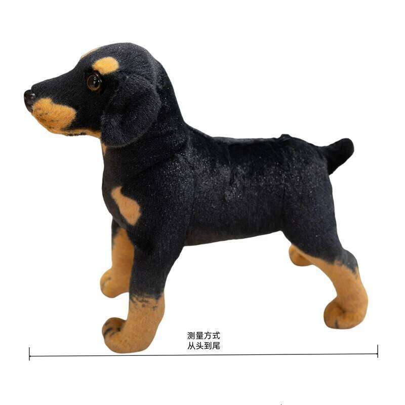 Rottweiler Simulated 3d Simulation Standing Black Dog Plush Stuffed Doberman Animal Super Realistic kid Christmas Halloween Gift Y260128