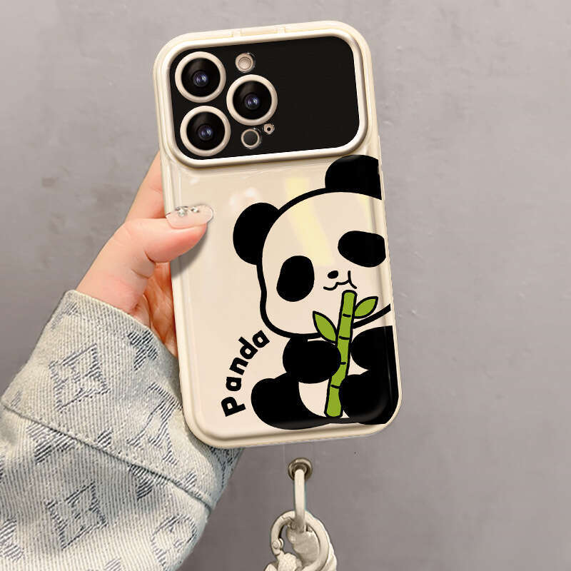Cute Panda Lanyard Compatible with Apple 13 Pro Max Phone Case 16 Silicone Shockproof 15 Flip Cover Window 11 Full Coverage S260128
