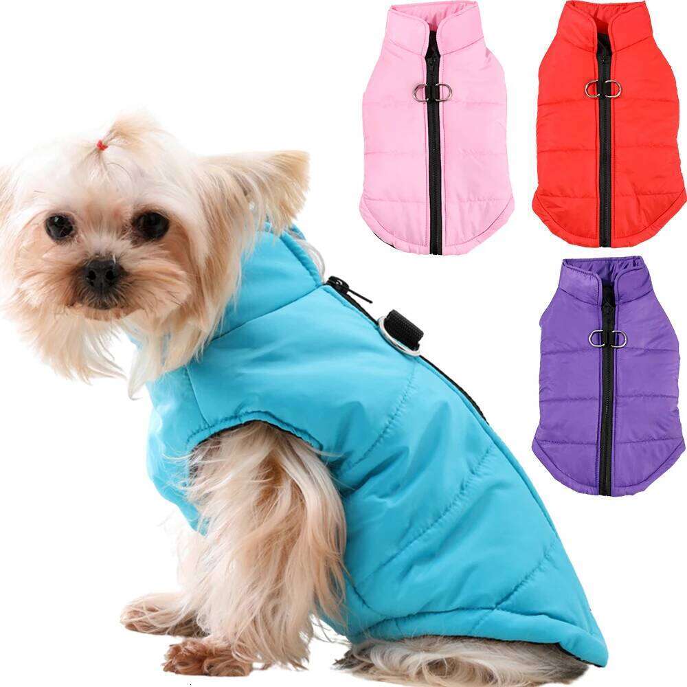 Winter Clothes Cold Proof D-ring Warm Dog Jacket PP Cotton Outdoor Puppy Clothing Coat Chihuahua French Bulldog Outfits XJ260127