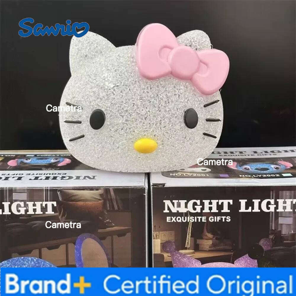 Sanrio Cartoon Cute Hello Kitty Kuromi Cinnamoroll Action Figures Decorative Children Sleep With Small Lights At Night H260128