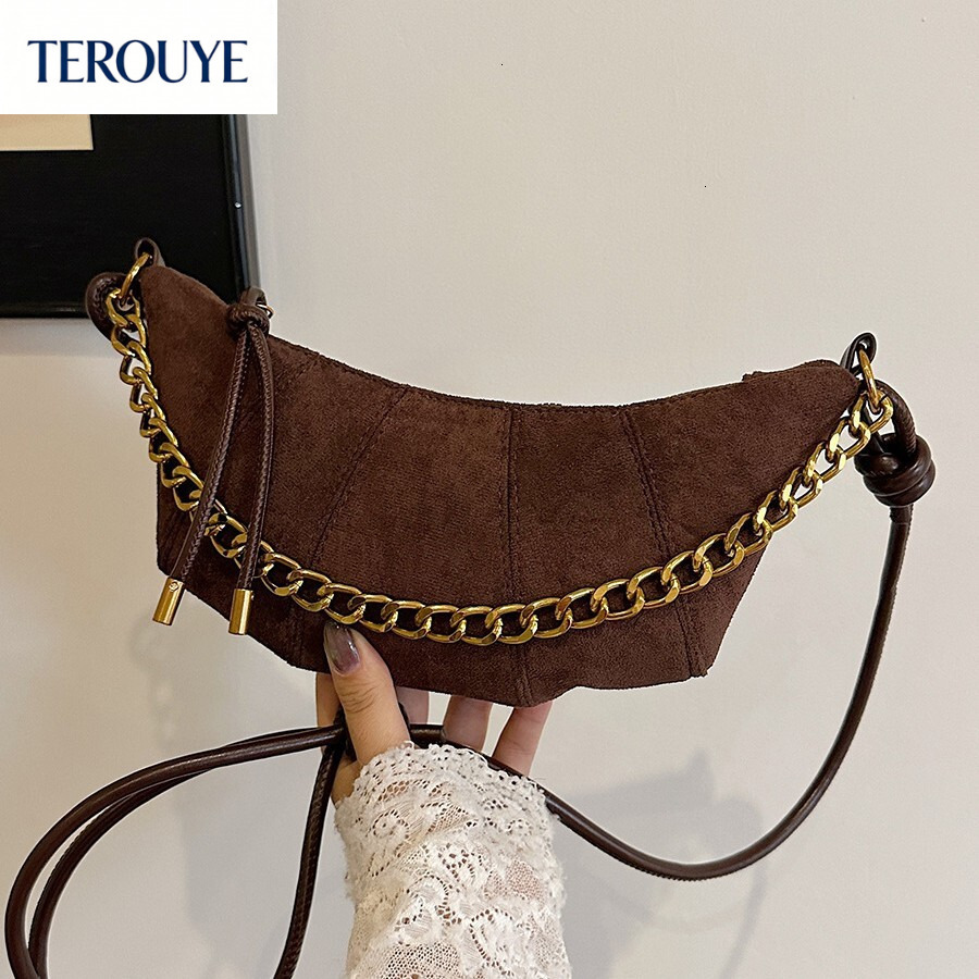 TEROUYE Autumn/Winter New Women's Fashion French Style Retro Shoulder Bag Trendy Luxury Style bag Dumpling Bag