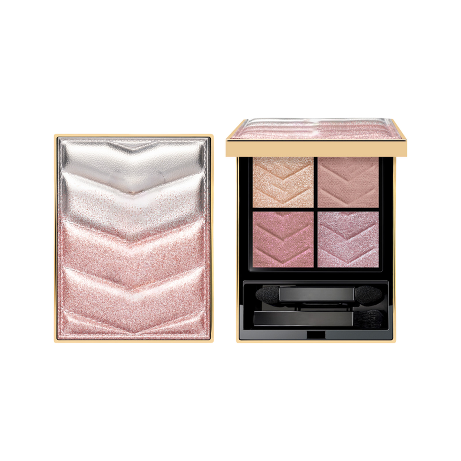 Pink Star Shimmer 4 Color Eyeshadow Palette 4g - Pigmented Blendable Long-Wearing Glitter Eye Shadow Matte Shimmer Finish for Daily Makeup YS