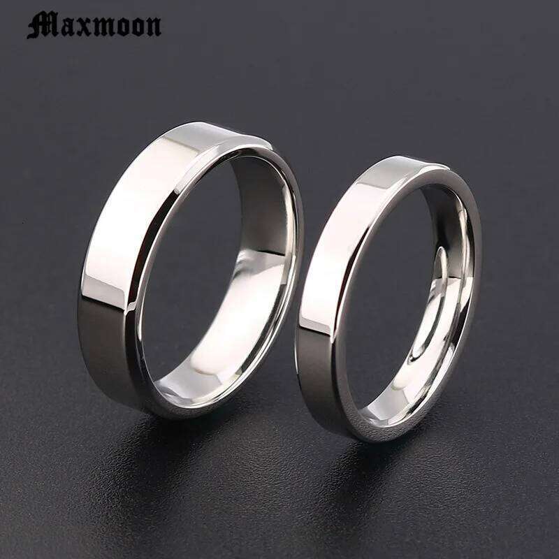 Maxmoon Latest Fashion Fortunately Rose Gold Women Men Polished Stainless Steel Jewelry Wedding Band Ring Valentine Gift XJ260127