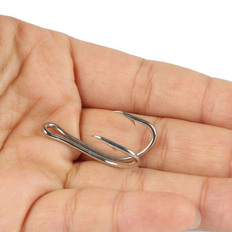 50pcs or 20pcs Carbon Steel Fishing Double 8# To 1# Baitholder Jig Head Crank Barbed Hook for Soft Worm Bass Carp Fishhook Z260128