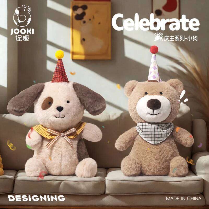 Cute Soft Fluffy Hat Bear Puppy Cats Lamb Stuffed Toy Girlfriend Valentine's Day Kid Birthday Gift Sleep Partner Y260128