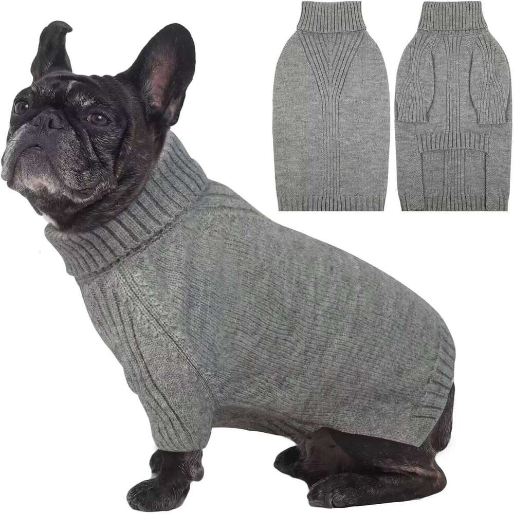 Warm Knit High Neck Dog Sweater Cozy Winter Pet Clothes Multiple Colors Sizes Festival Outfit for Small Medium Large Dogs XJ260127
