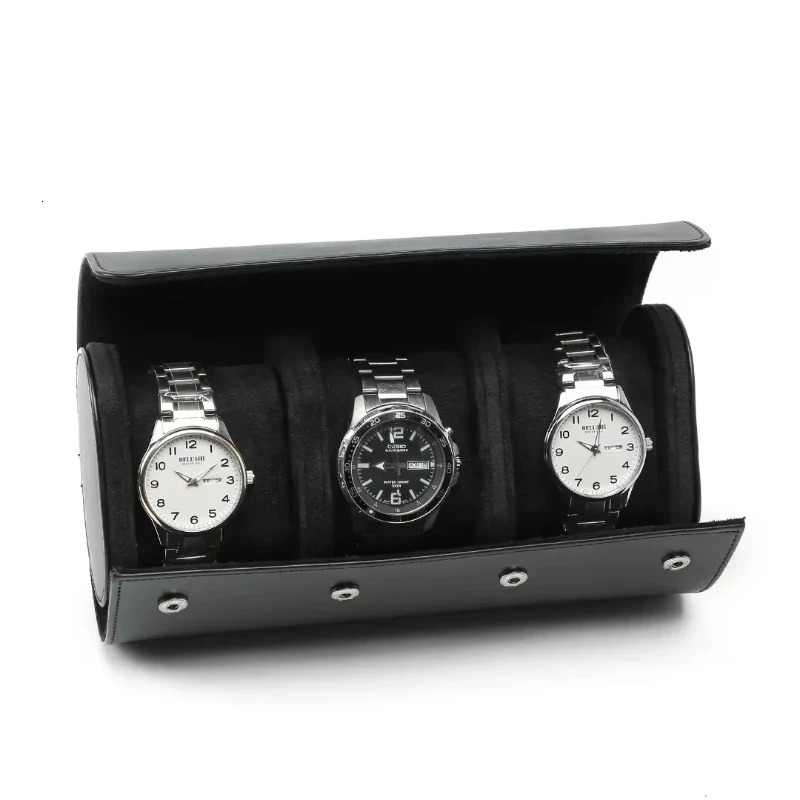 Black Gery Blue Green Leather Watch Storage Box 3 Watche Roll Travel Bag 2 slots Brown Portable Vintage Display Case 260127