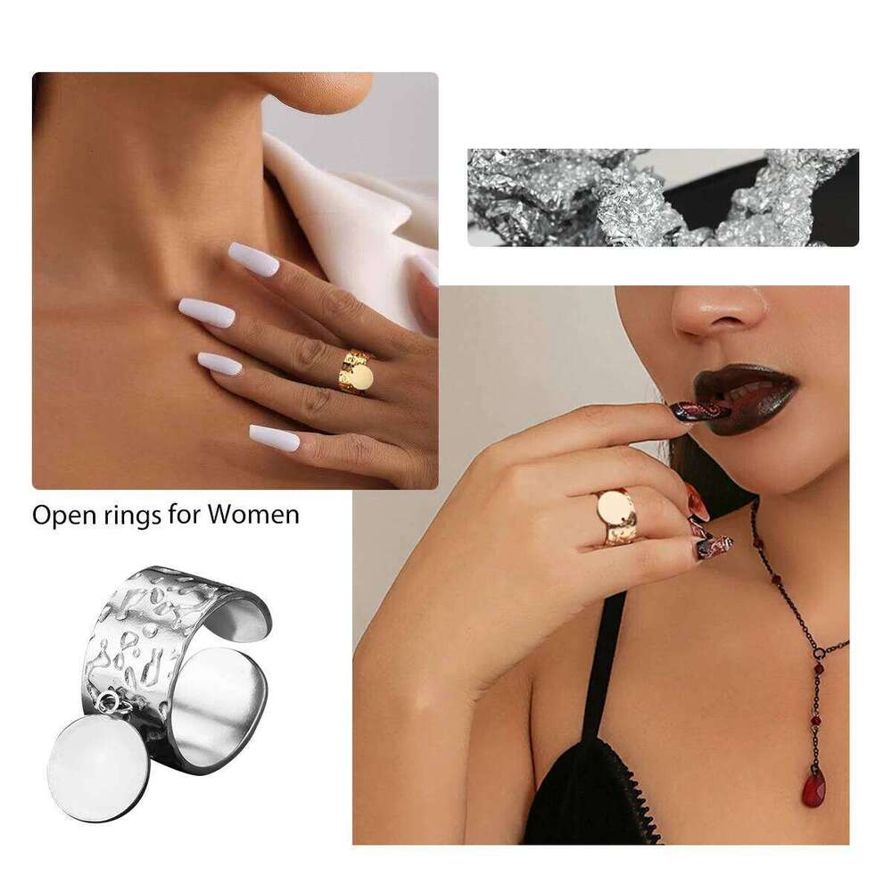 1pc new stainless steel personality fashion open adjustable niche design high-end ring versatile XJ260127
