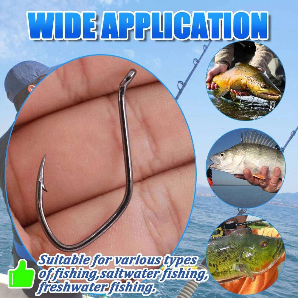 FishTrip Catfish Big River Hooks 25-100pcs Fishing Live Bait Offset Hook Saltwater Freshwater High Carbon Steel Z260128