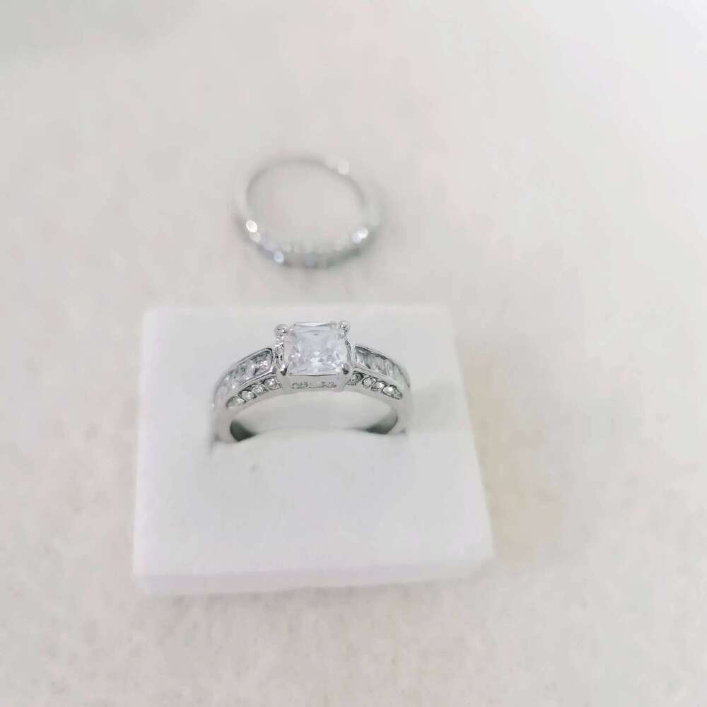 2pcs/set Alliance Engagement Rings For Women Jewelry Finger Rings, Party Wedding Gifts, Birthday Gifts XJ260127