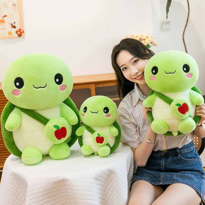 1pc 30cm/11.81in apple plush toy turtle doll pillow claw machine exchange birthday gift Y260128