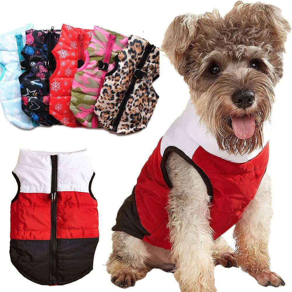 Pet Clothing Small Coat Windproof Winter Warm Puppy Jacket Zip Up Dog Snow-proof Vest with D-Ring Cotton Costume for Cats XJ260127