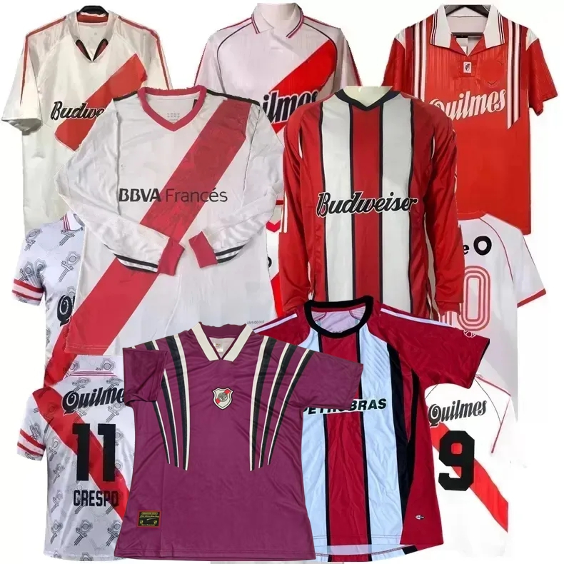 Retro 1986 87 1992 93 94 95 96 97 98 99 2000 01 02 03 04 05 06 07 08 2013 14 18 19 River Plate Aimar soccer jerseys FALCAO ORTEGA GALLARDO CRESPO TREZEGUET football shirts