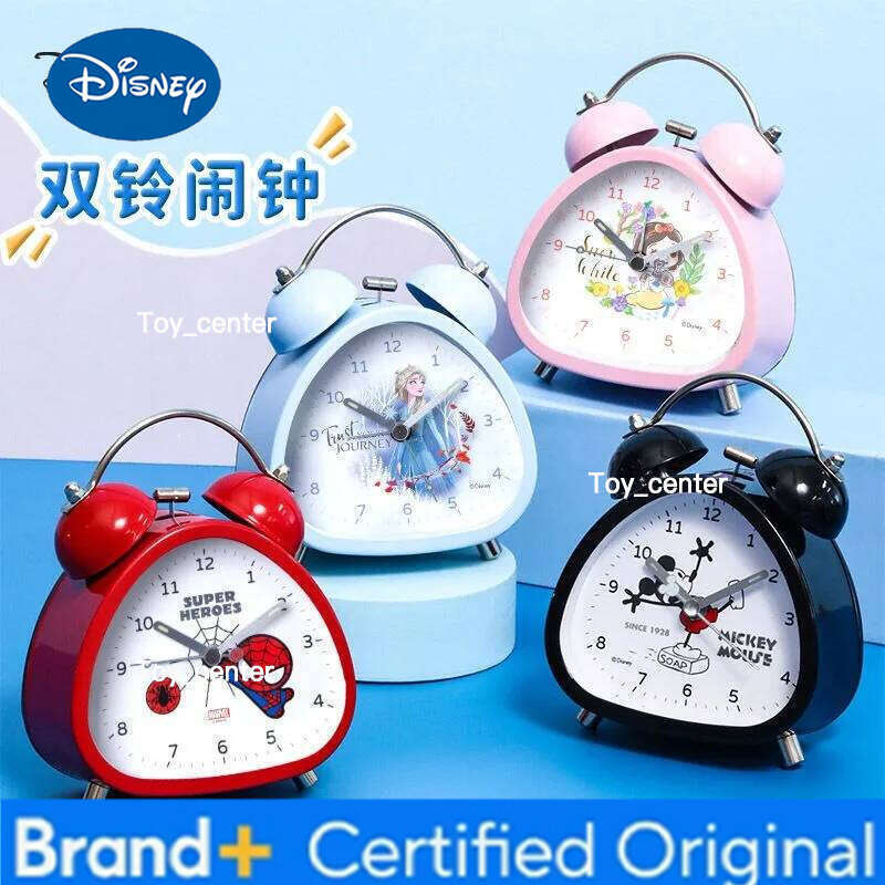 Disney Mickey Minnie Kids Alarm Cute Cartoon Personality Creative Student Metal Silent Luminous Clock holiday gift H26012811
