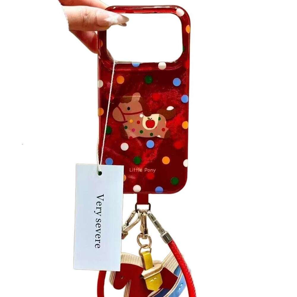 Pony Pendant Year Colorful Polka Dot Compatible with iPhone 17 Pro Max Red Phone Case New Model 16/15/14 S260128