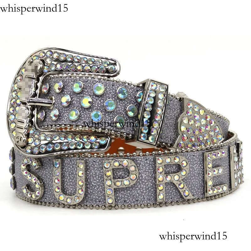 Skull Rivet Rhinestone Bb Belts Trendy Solid Color Sparkling PU Leather Belt Cowboy Cowgirl Jeans Pants Belt For Women Girls 363