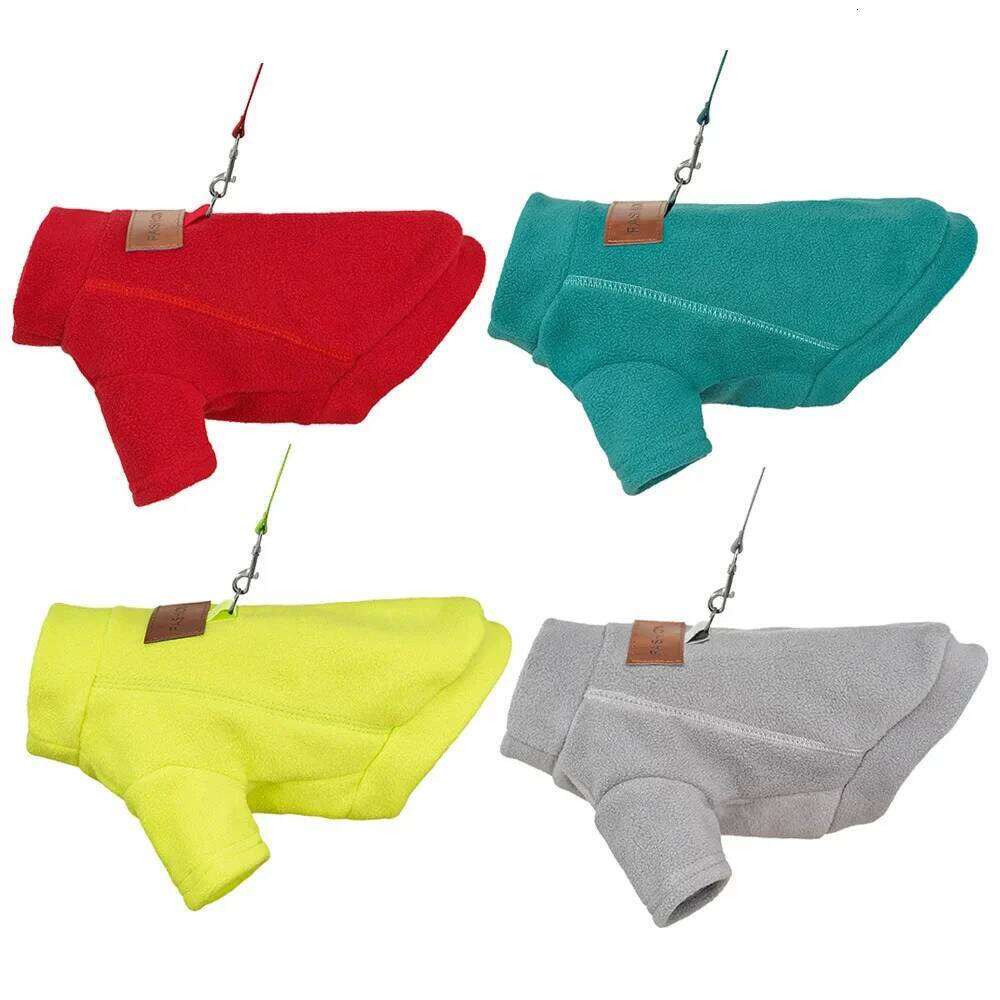 Sweater Fleece Cold Coat Pullover Dog Jacket Winter Clothes with Leash D Ring for Small Medium Large Dogs XJ260127