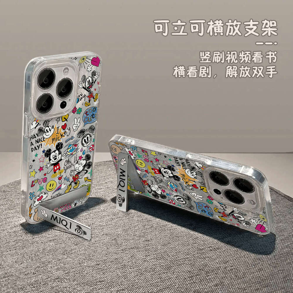 Graffiti Mickey Mouse Compatible with Apple 15 Pro Max Phone iPhone 14 Stand Model 13 Cartoon 12 Hard Case 11 S260128 b24