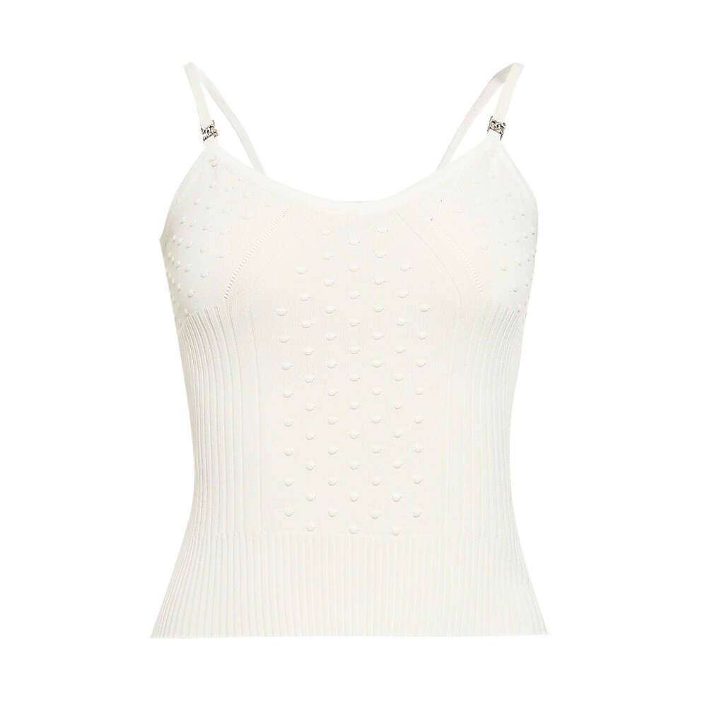 2026 Rhinestone style chic summer new 3D polka dot women's multifunctional vest solid color