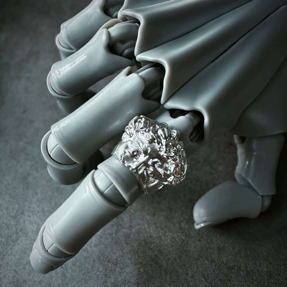 Retro Half Face David Adjustable Open Ring For Men Punk Gothic Edgy Copper Jewelry Unisex Accessories Renaissance Art Gift XJ260127