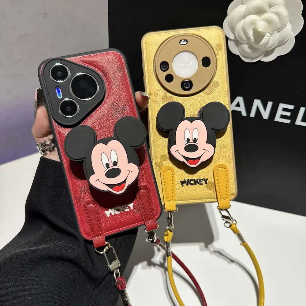 Mickey Stand Lanyard Compatible with Apple 17PROMAX Phone Case iPhone16/15 Autumn Winter Huawei PURA80 S260128