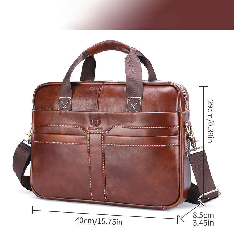 Luxury Shoulder Bags Captain Cow Genuine Leather Men S Business Briefcase Retro Top Layer Cowhide Crossbody Handheld Laptop Bag SENYY