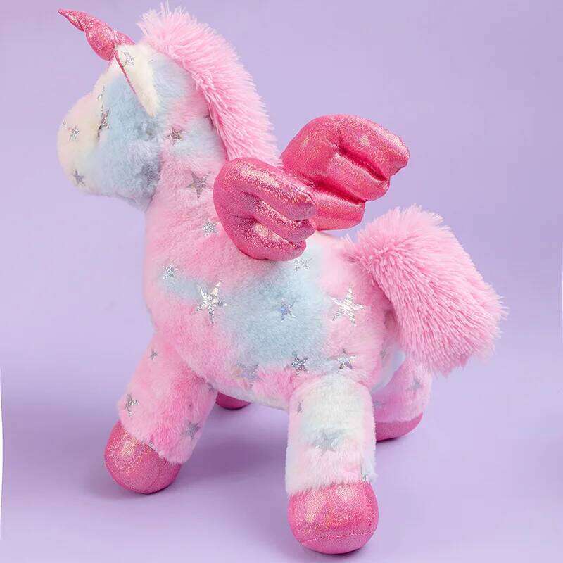25cm Star Plush Toy Magical Glitter Stuffed Animal with Horn & Wings Soft Cute Unicorn Gift for Girls Kids Birthday Y260128