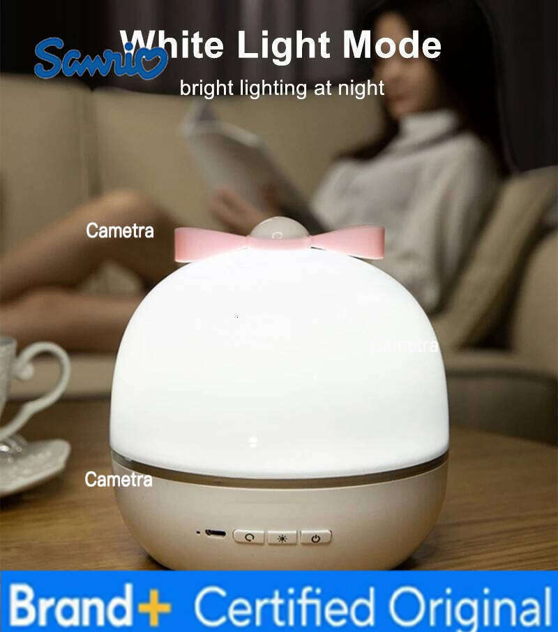 Sanrio Music Night With BT Speaker ReChargeable Universe Starry Sky Rotate LED Lamp Star Projector Light Kids Baby Gift H260128