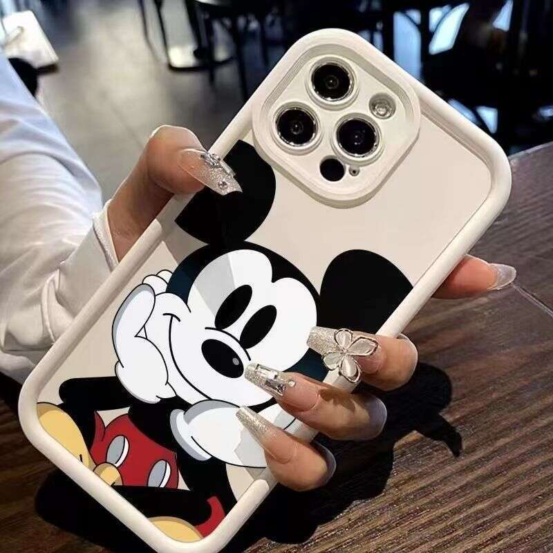 Mickey Holding Face Case for Apple 17 iPhone 16 New 15 Pro Cartoon 14 Cute 13 Full Coverage S260128