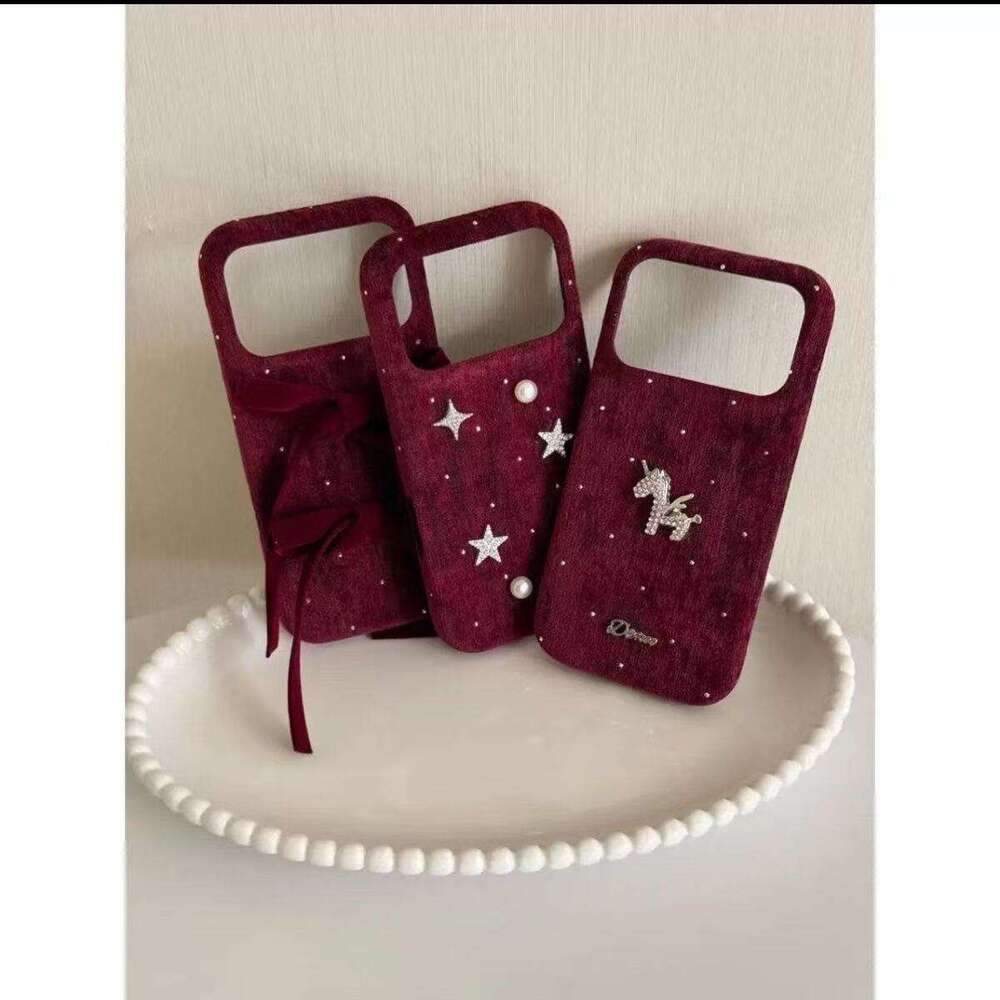 Year of the Horse New Wine Red Starry Sky Suede 13 Compatible with iPhone 17 Pro Max Apple 16 Phone Case 15 Trendy 14 S260128
