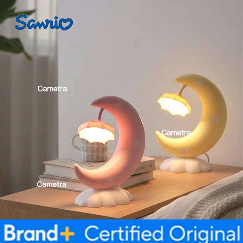 Sanrio Moon Shaped Night Light with Soothing LED Glow Bedside Lamp for Sleep Enhancement Bedroom Ambiance and Relaxing Atmosphere H260128