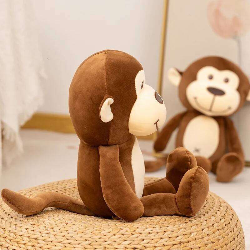 45cm Soft Brown Monkey Plush Adorable Stuffed Forest Animal Doll Comfortable Hugging Toy Birthday Gifts Home Decor Y260128
