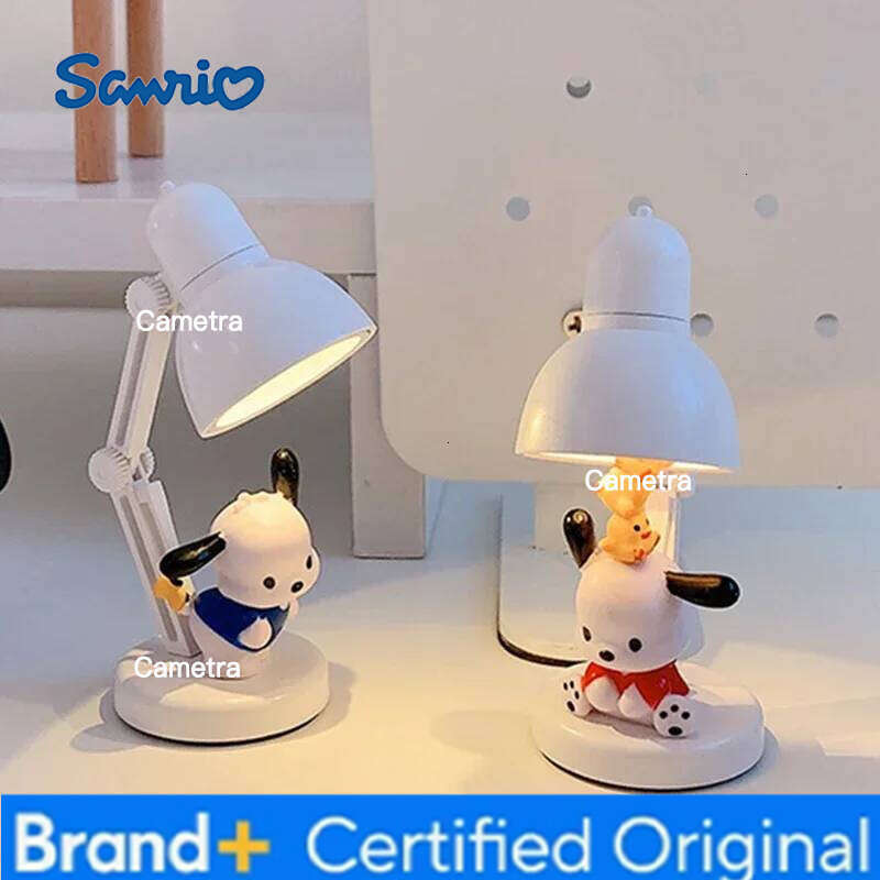 Sanrio Kawaii Pochacco Mini Nightlight Anime Atmosphere Stereo Doll Magnet Ins Simple Led Small Desk Table Lamp Toys Gift H260128