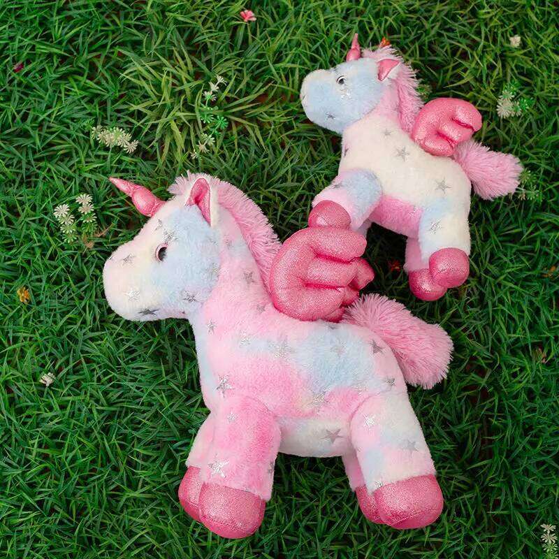25cm Star Plush Toy Magical Glitter Stuffed Animal with Horn & Wings Soft Cute Unicorn Gift for Girls Kids Birthday Y260128