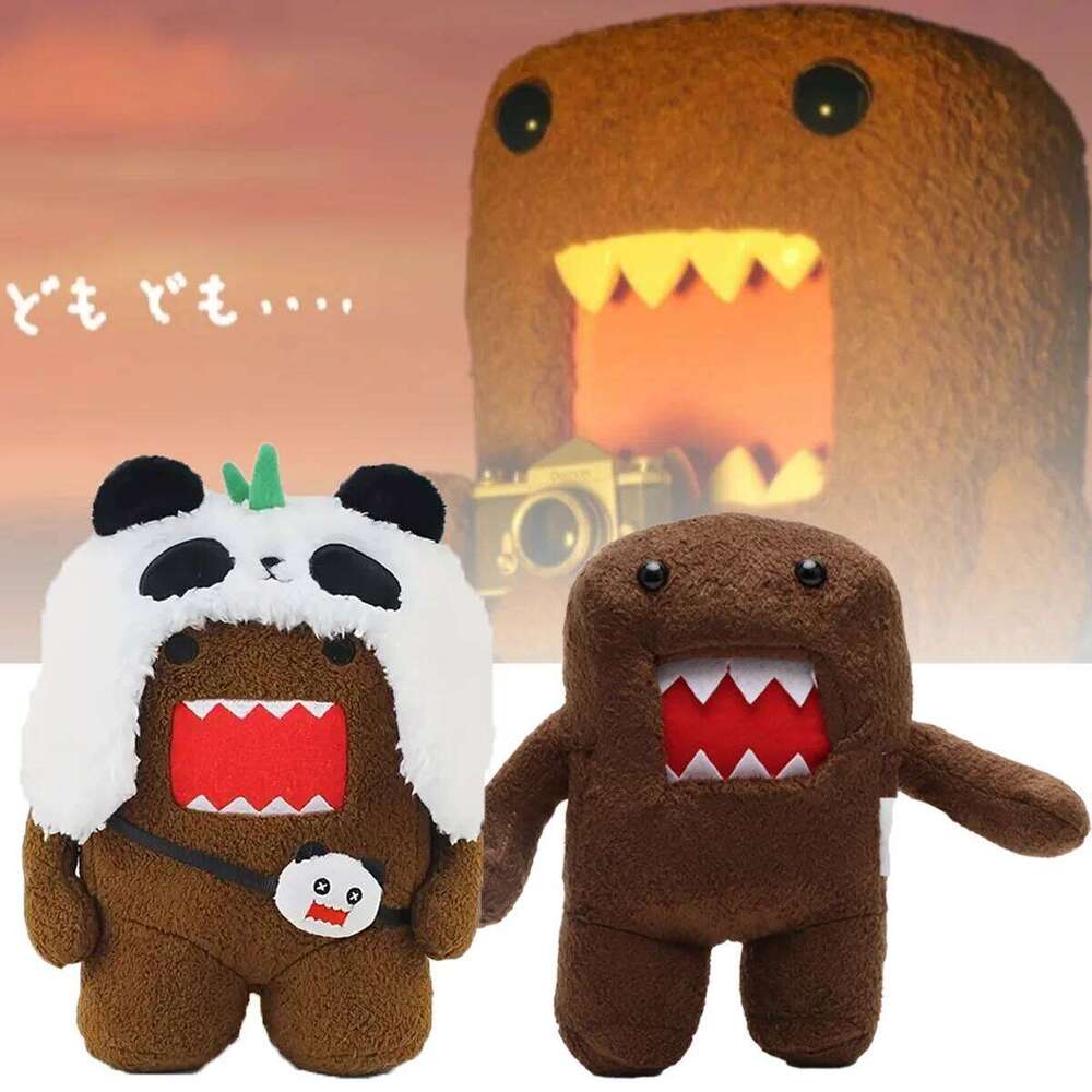 Panda Plush Toy Doll Funny Domo-kun Game Toys Soft Stuffed Animals Plushes Domo Kun Bag for Kids Birthday Gift Y260128