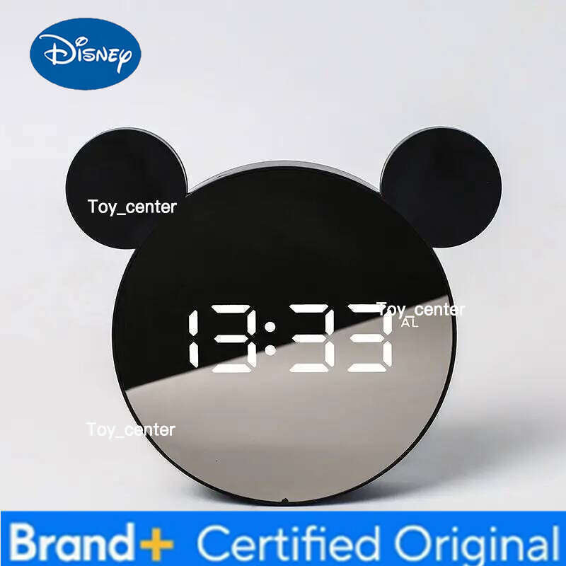 Disney Mickey Mouse Anime Peripherals Creative Personality Cartoon Three-dimensional Shape Digital Alarm Clock Desktop Ornaments H260128