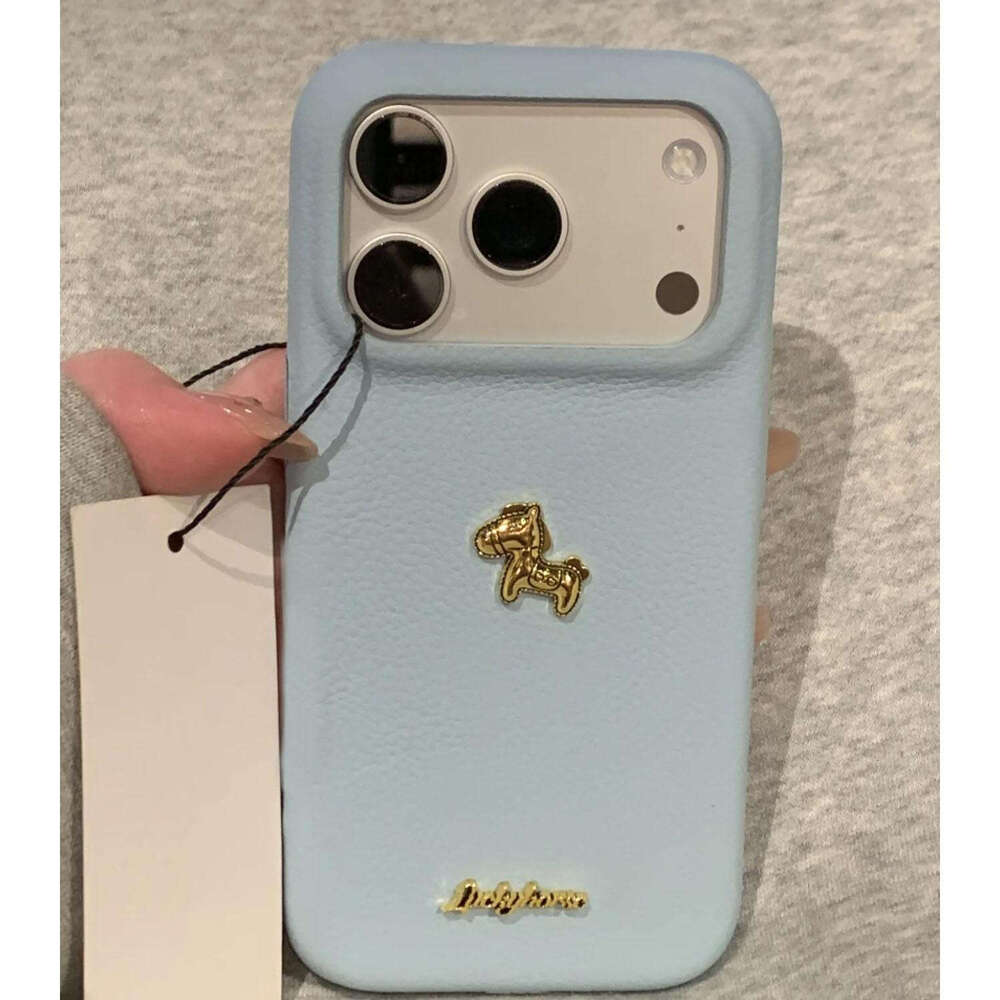 New Year 3D gold Pony Compatible with Apple 16/17 Pro Phone Case IP15 Leather Texture 14 Festive 13 Unisex 12 S260128